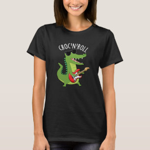 Camiseta Croc N Roll Gracioso Cocodile Puns Oscuro BG