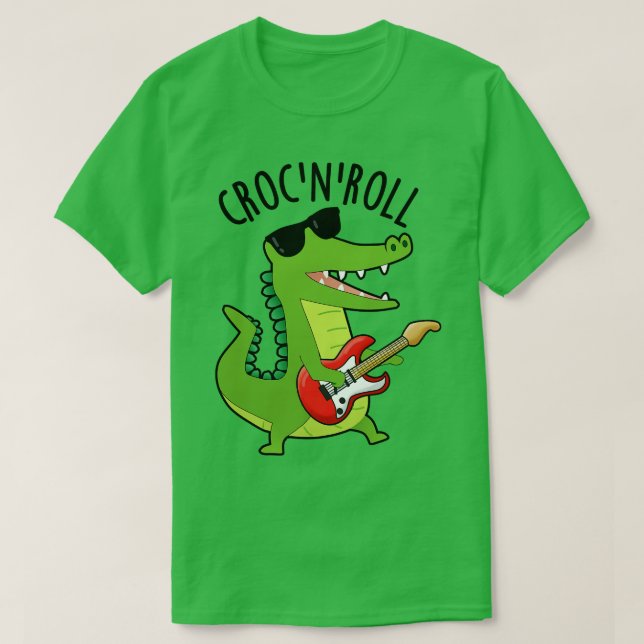 Camiseta Croc N Roll Graciosos Puntas de cocodrilo 1 (Diseño del anverso)
