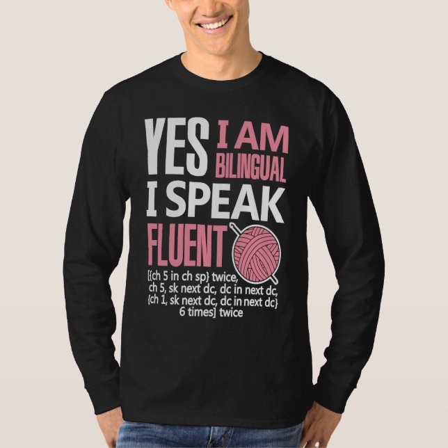 Camiseta Croche Bilingual Crocheting Needlecraft  Sewing (Anverso)