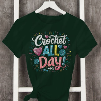 Camiseta Crochet All Day Yarn Heart Love