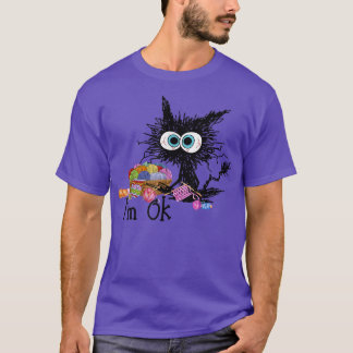 Camiseta Crochet And Knitting I'm Ok Funny Cat Crochet Kni