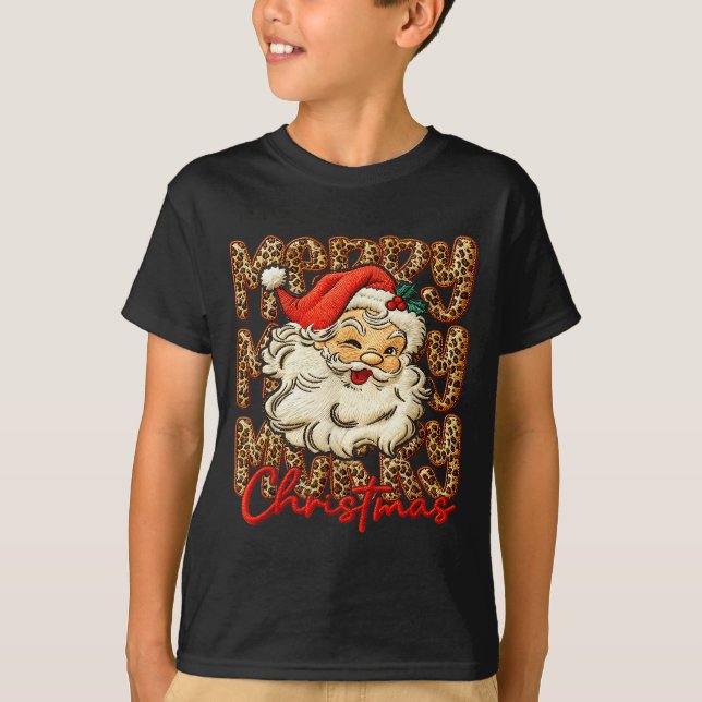 Camiseta Crochet de gancho de hilo Coquette Feliz Navidad  (Anverso)