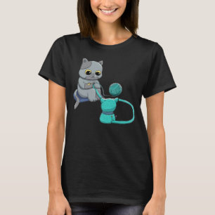 Camiseta Crochet de gato negro porque el asesinato es un cr