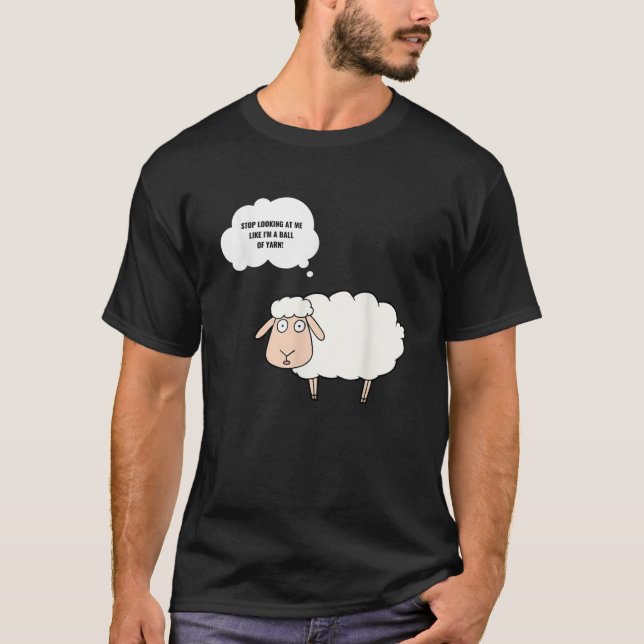 Camiseta Crochet Funny Sheep Gráfica Yarn Ball Kni (Anverso)