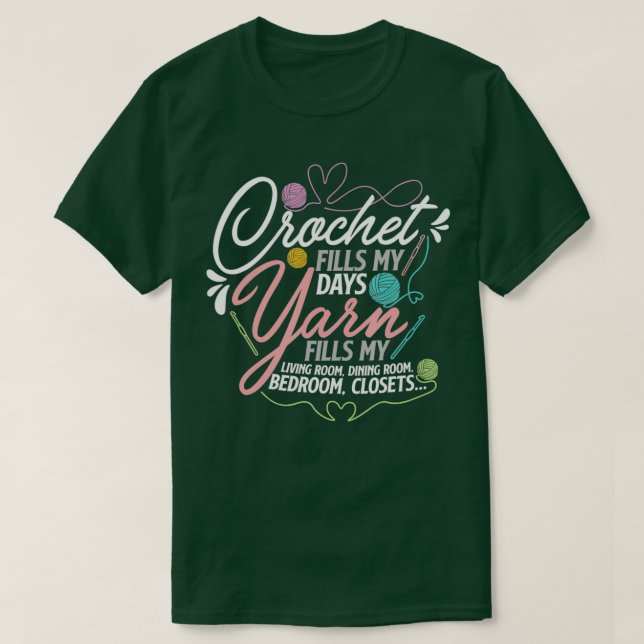 Camiseta Crochet Yarn Crocheting Crafting Crossstitch for C (Diseño del anverso)
