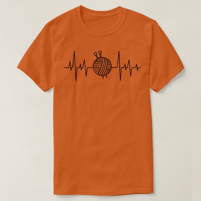 Camiseta Crocheting Crochet Hook Wool Heartbeat (Diseño del anverso)