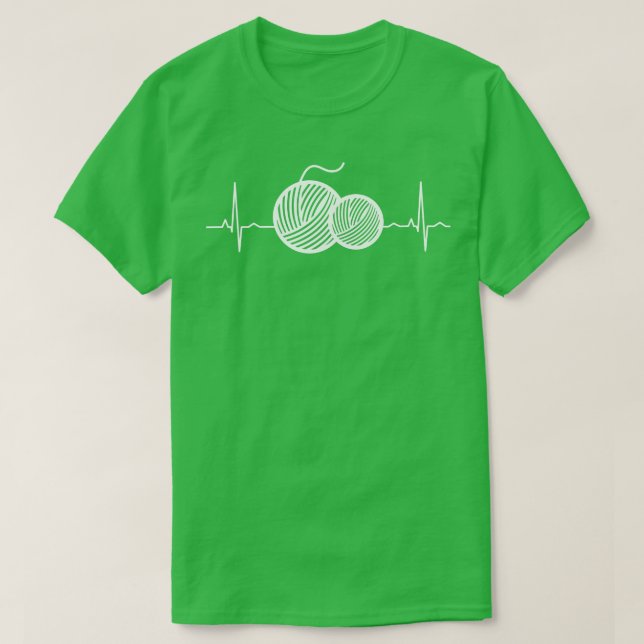 Camiseta Crocheting Crochet Thread Heartbeat (Diseño del anverso)