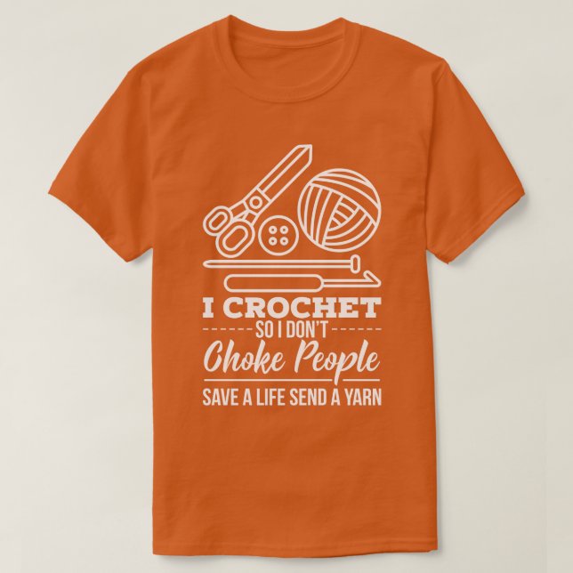 Camiseta Crocheting Crocheter Yarn (Diseño del anverso)