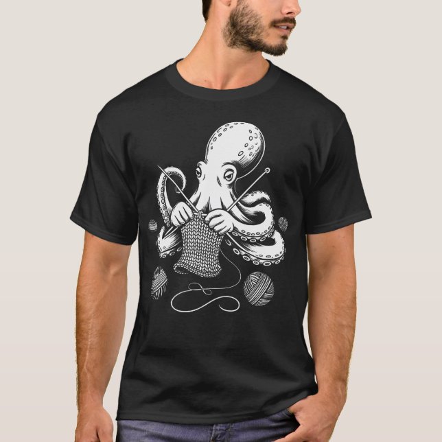 Camiseta Crochetopus Pulpo Ganchillo Tejer Hilo (Anverso)
