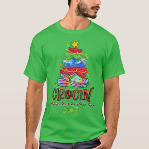 Camiseta Crocin Alrededor Del Árbol De Navidad Gracioso Nav