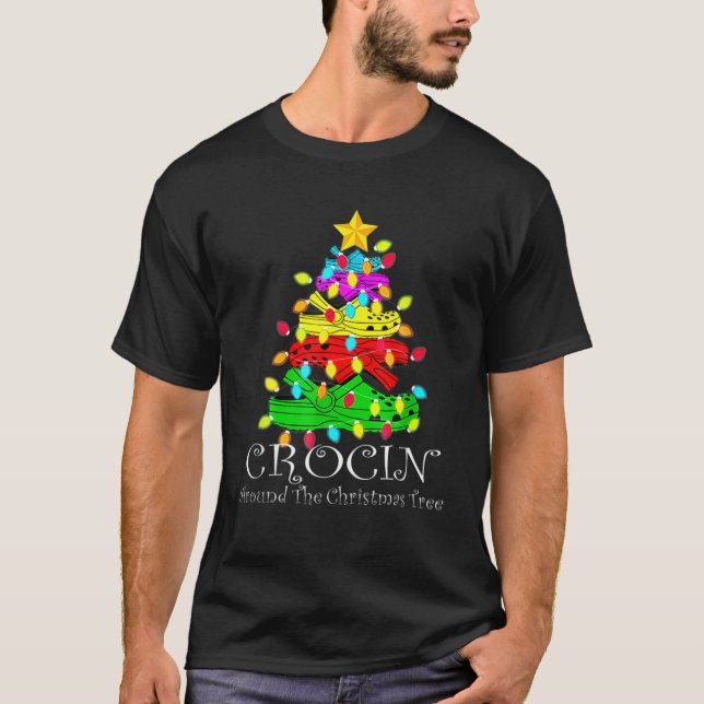 Camiseta Crocin Alrededor Del Árbol De Navidad Gracioso Nav (Anverso)