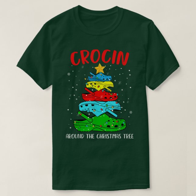 Camiseta Crocin Alrededor Del Árbol De Navidad Pajama Diver (Diseño del anverso)