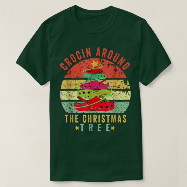 Camiseta Crocin Alrededor Del Árbol De Navidad Pjs Navidad  (Diseño del anverso)
