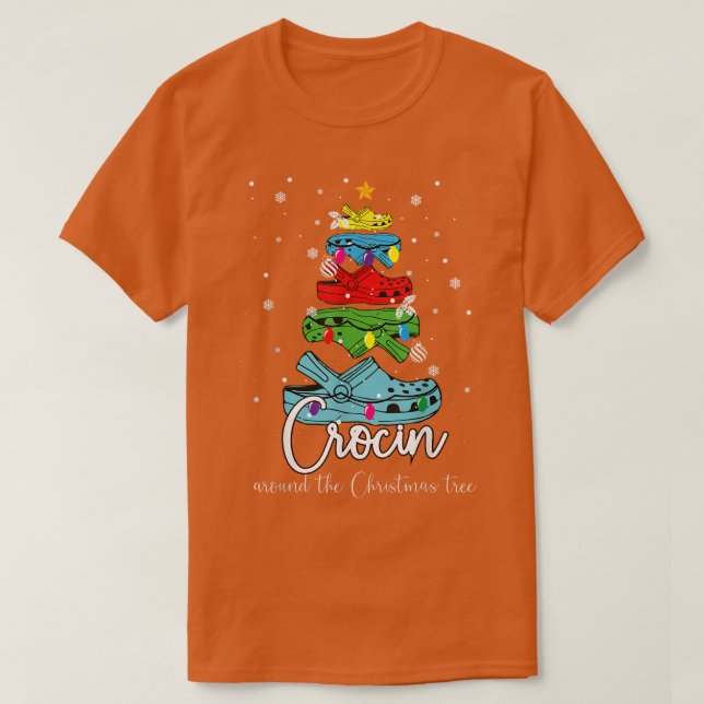 Camiseta Crocin around the Christmas tree Funny Merry Chris (Diseño del anverso)