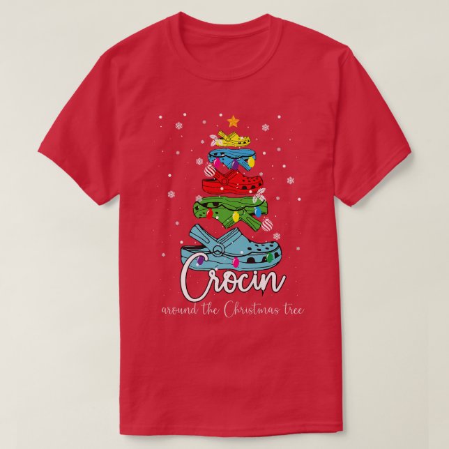 Camiseta Crocin around the Christmas tree Funny Merry Chris (Diseño del anverso)