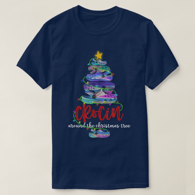 Camiseta Crocin Around The Christmas Tree Funny Xmas Christ (Diseño del anverso)