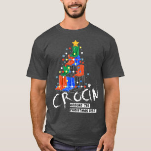 Camiseta Crocin en torno al árbol de Navidad Divertidas Nav