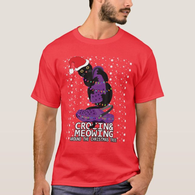 Camiseta Crocin Y Meowing Alrededor Del Árbol De Navidad Fu (Anverso)