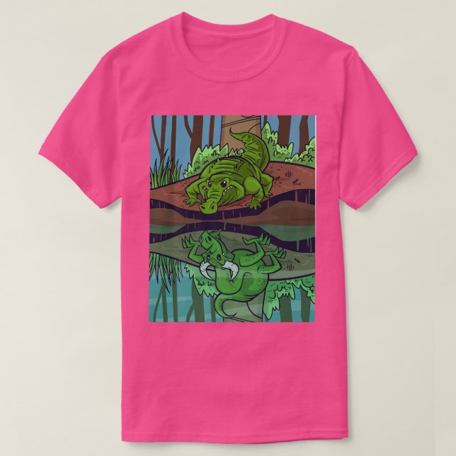 Camiseta Crocodile Dragon Fairy Tale Reflective Image (Diseño del anverso)