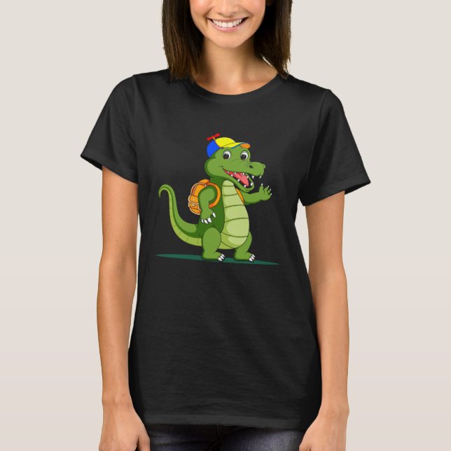 Camiseta Crocodile Goes Hiking Nature Outdoor Sports Campin (Anverso)