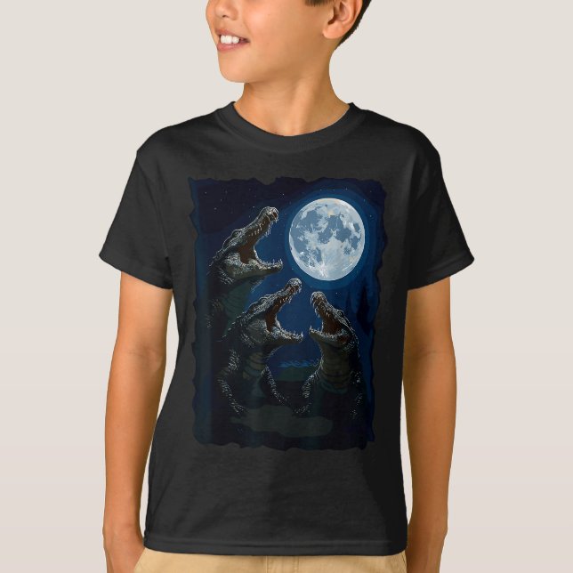Camiseta Crocodile Howling At The Moon Wildlife Crocodiles  (Anverso)