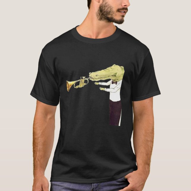 Camiseta Crocodile jugando a trompeta disfraz divertida de  (Anverso)