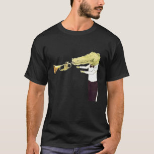 Camiseta Crocodile jugando a trompeta disfraz divertida de