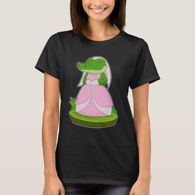 Camiseta Crocodile Novia Velo Boda  (Anverso)