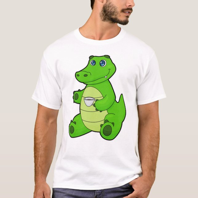 Camiseta Crocodile with Cup of Coffee (Anverso)