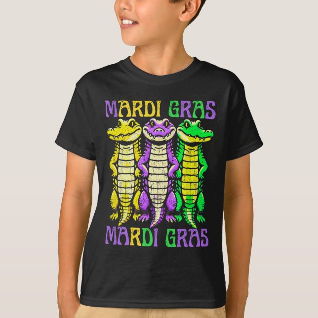 Camiseta Crocodiles Louisiana Mardi Gras Carnaval (Anverso)