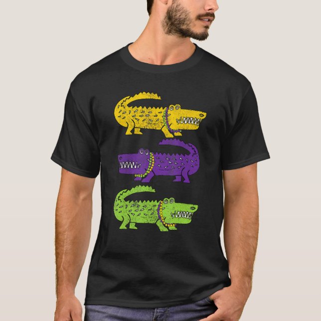 Camiseta Crocodiles Louisiana Mardi Gras Fiesta Par (Anverso)