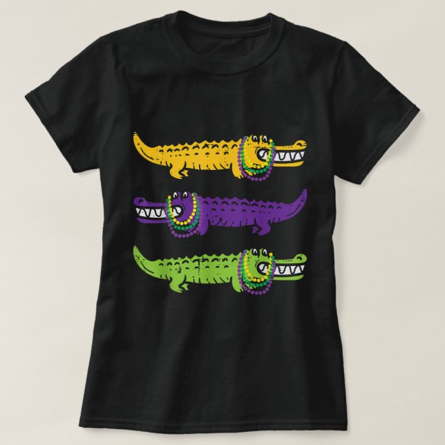 Camiseta Crocodiles Louisiana Mardi Gras Hombres (Diseño del anverso)
