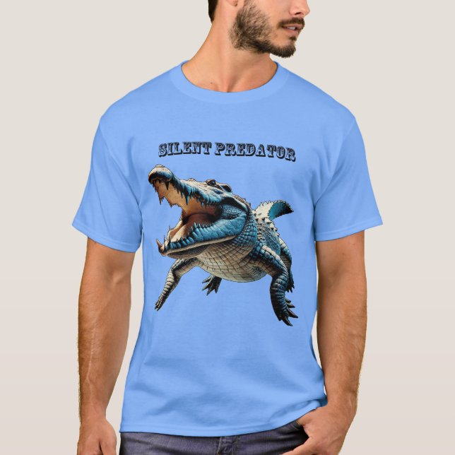 Camiseta Crocodrilo de agua salada bajo el agua con URM de  (Anverso)