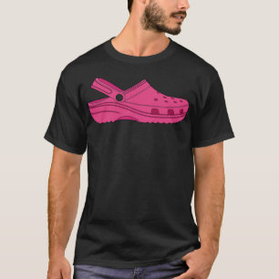 Camiseta Crocs Clog Neon Magenta zapato rosa caliente clás