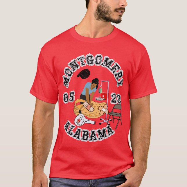 Camiseta CROCS CPR NURSE Montgomery Brawl Alabama Tea Party (Anverso)