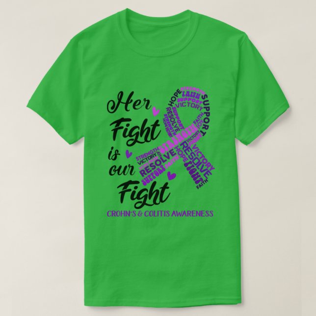Camiseta Crohns Colitis Awareness Su lucha es mi lucha (2) (Diseño del anverso)