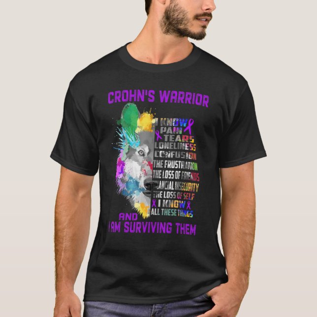 Camiseta Crohn's Conozco todas estas cosas y estoy sobreviv (Anverso)