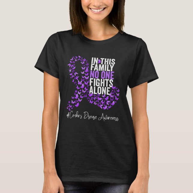 Camiseta Crohn's Disease Awareness Month Purple Ribbon (Anverso)