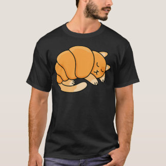 Camiseta Croissant Gato Tierno Pastel Animal Arte Divertido