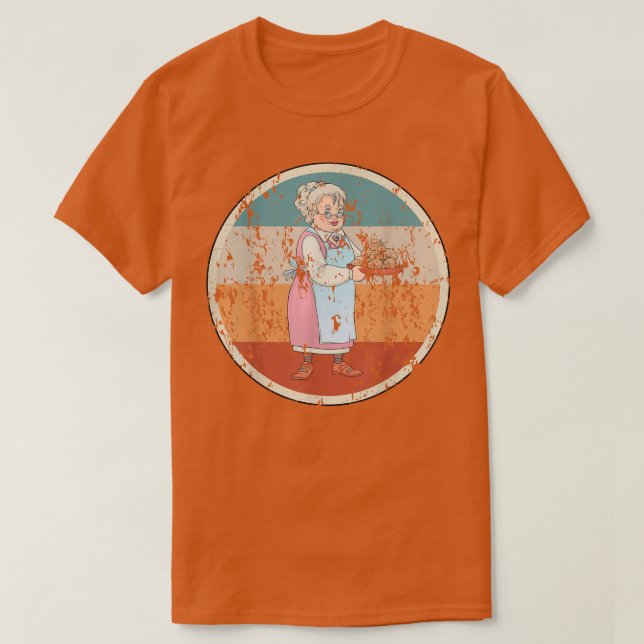 Camiseta Croissant Grandma Baking Baker Vintage  (Diseño del anverso)