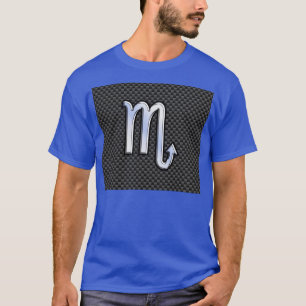 Camiseta Cromado como Rótulo Escorpio Zodiaco Carbono Impri