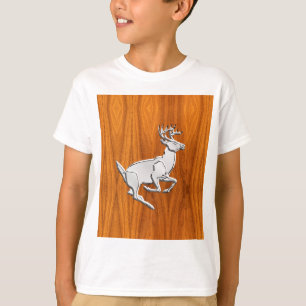 Camiseta Cromado plateado como venado en marcha en la impre