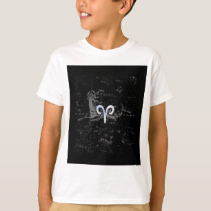 Camiseta Cromo como el Rótulo Aries Zodiac en Hevelius Blac