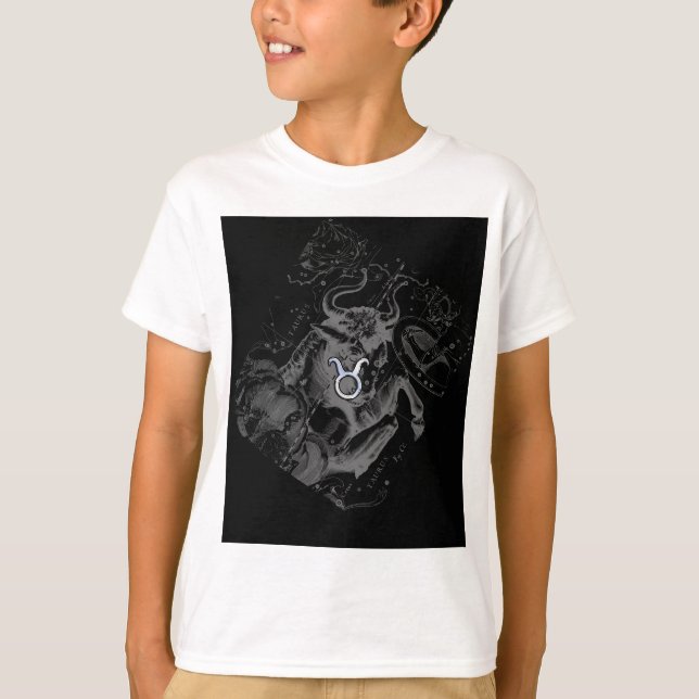 Camiseta Cromo como Taurus Zodiac en Hevelius Black (Anverso)