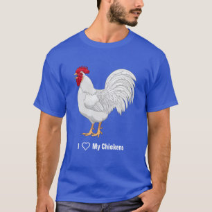 Camiseta Cromo de gallo de pollo de la Leghorn blanca