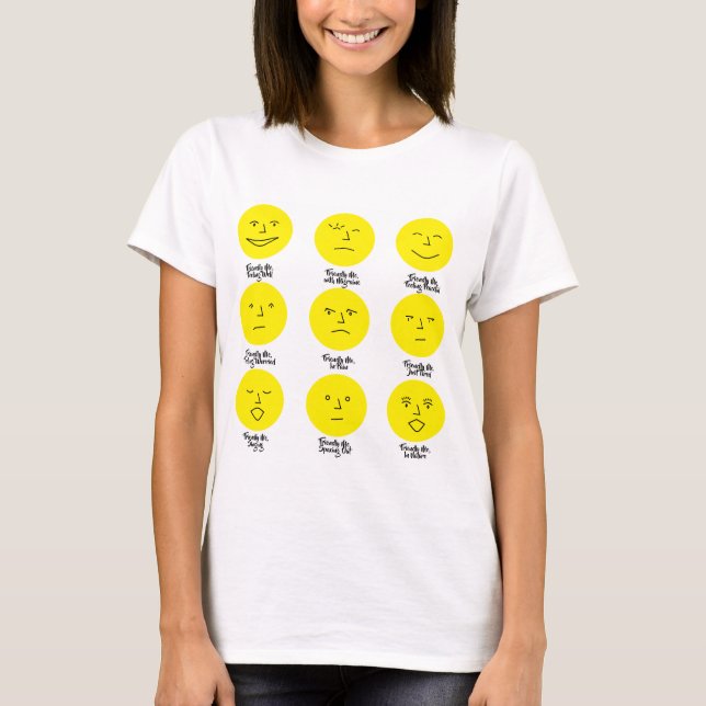 Camiseta crónica de la emoji del dolor: Amarillo (Anverso)