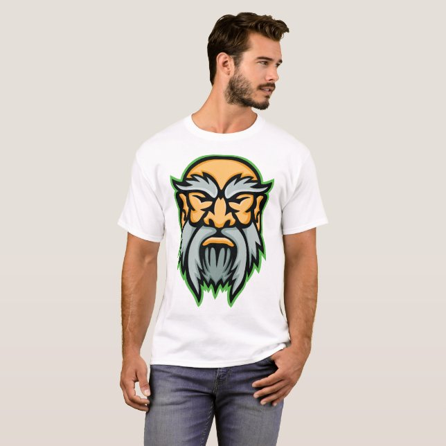 Camiseta Cronos Dios Griego Barba Gris (Anverso completo)