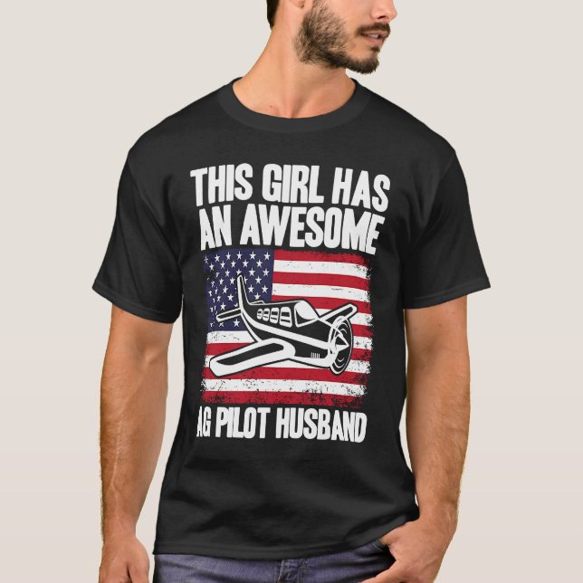 Camiseta Crop Duster American Flag AG Pilot Wife (Anverso)