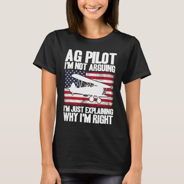 Camiseta Crop Duster American Flag Just Explaining Why I'm  (Anverso)