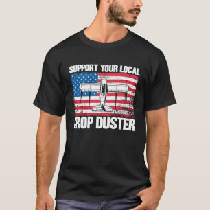 Camiseta Crop Duster Bandera Americana Apoya su cultivo loc